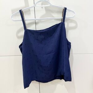 Vintage Blouse / Tank Top with Rhinestonse Straps